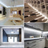 Led Strip Lights Battery Powered YOHOG White Led Lights 2M 6.56ft Battery Operated Led Light Strip IP65 Waterproof Flexible, Sticky LED Lights, Kitchen Cabinet, Bedroom and Outdoor Lighting 2Pcs