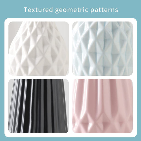 Flower Vase Set of 4, Decorative Ceramic Vase, Vase for Decor Home Living Room Office Parties Wedding (Black,White,Green,Rose)