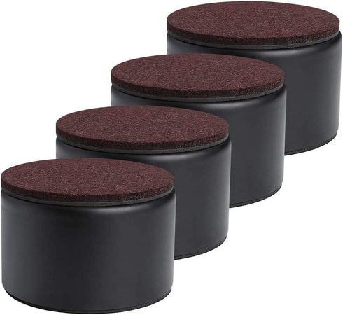Ezprotekt Bed and Furniture Round Risers, 4 Pack Elevator up to 2 Per Riser and Lifts up to 5,000 LBs - Protect Floors Wont Scratch Wood and Carpet Surface Anti Slip Bottom (Round,2 Inch Black)