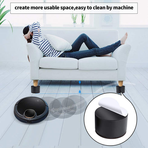 Ezprotekt Bed and Furniture Round Risers, 4 Pack Elevator up to 2 Per Riser and Lifts up to 5,000 LBs - Protect Floors Wont Scratch Wood and Carpet Surface Anti Slip Bottom (Round,2 Inch Black)