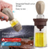 Sunnyac Oil Dispenser Bottle, 2 in 1 Oil Bottle with Silicone Measuring Basting Brush, 6oz Glass Condiment Bottles for Kitchen Cooking, BBQ, Baking, Pancake, Air Fryer, Marinating (Coffee)