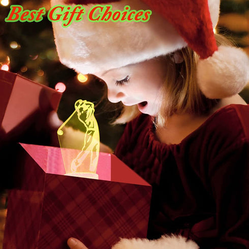 LED Golfer Night Lights,3D Golf Illusion Lamp Bedside Light with USB Cable and Remote Controller Birthday New Year Christmas Gift for Golfers Kids Teenager