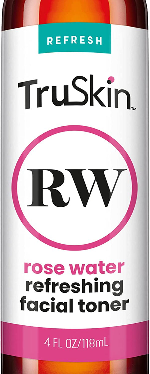 TruSkin Rose Water Facial Toner Spray, Face Care Mist for All Skin Types, Daily Skin Care, 4 fl oz