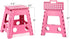 Acko 16 Inches Super Strong Folding Step Stool for Adults, Kitchen Stepping Stools, Garden Step Stool Pink
