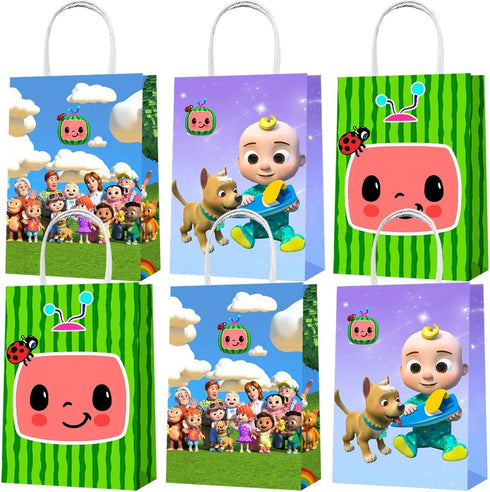 Party Favor Bags 15PCS for Coco Watermelon Gift Bags Goodie Bags Coco Watermelon Treat Candy Bags for Coco Watermelon Themed Kids Boys Girls Birthday Party Supplies Decorations