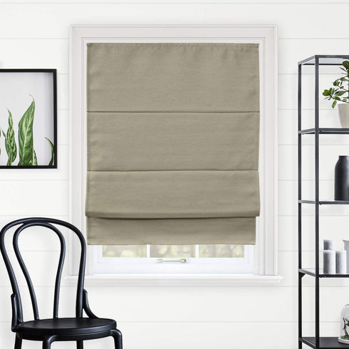 CHICOLOGY Roman Shades for Windows , Roman Window Shades , Roman Shades , Blackout Shades , Window Treatments , Window Shades for Home , Window Shade , 48" W X 64" H , Del Mar Sandscastle (Blackout)