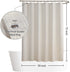 Home Queen Waffle Texture Shower Curtain with Magnets, Hotel Quality Honeycomb Bathroom Liner, Rust Resistant Metal Grommets,70" Wx72 L, Beige