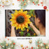 GIFTME 5 Metal Sunflower Decor,Flower Wall Decor for Bathroom,Kitchen,Sunroom,Garden,Patio Decor(12 Inch Yellow)