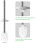 SpunKo Toilet Brush and Holder Set, 2 Pack WC Toilet Bowl Brush Cleaner with 304 Stainless Steel Long Handle, Toilet Scrubber Brush for Commercial Bathroom Restroom Deep Cleaning (White-2 Pack)