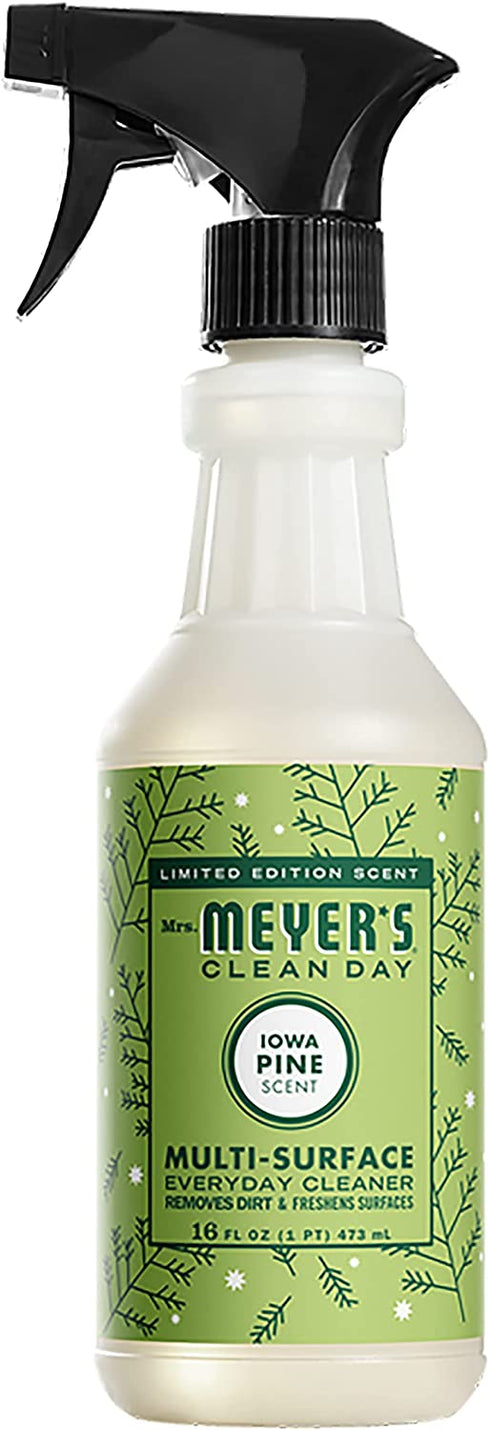 Mrs. Meyers Clean Day Limited Edition Scent Multi Surface Cleaner Bundle, 1 Iowa Pine Scent, 1 Peppermint Scent, 1 Orange Clove Scent, 16 FL OZ Bottles (3 CT)