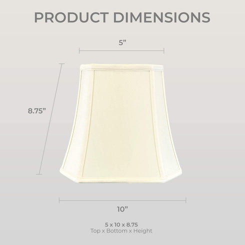 Royal Designs, Inc BSO-705-10EG Square Cut Corner Bell Lamp Shade, BSO-705, Eggshell