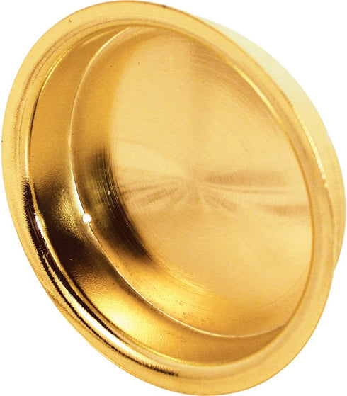 Prime-Line N 6699 Closet Door Pull Handle, 2-1/8 inch Round, Brass Plated (2-pack)