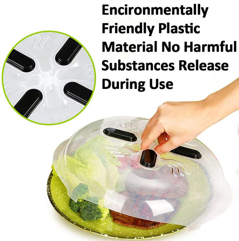 Microwave Plate Cover with Magnet, 2pcs Microwave Cover Hover Magnetic Splatter Guard Lid with Steam Vent Adsorbed Function, BPA Free, Dishwasher Safe¦