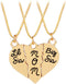 Amosfun Mother Jewelry Gift Big Sis Lil Sis Mom Puzzle Heart Pendants Matching Mother' s Day Gift from Daughter (Golden) Party Favors