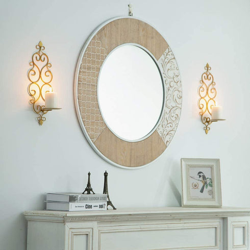 Sziqiqi Iron Wall Candle Sconce Holder Set of 2 Hanging Wall Mounted Pillar Candle Sconces Holder, Wall Sconces Decor for Bedroom Dining Room, Gold