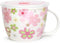 Microwavable Ceramic Noodle Bowl with Handle and Seal Fine Porcelain Floral Design (CherryBlossom)