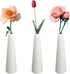 HOMOKUS White Ceramic Bud Vases Set of 3, Conic Small Bud Decorative Floral Vase Home Decor Centerpieces, Connected Tubes White Vase Set
