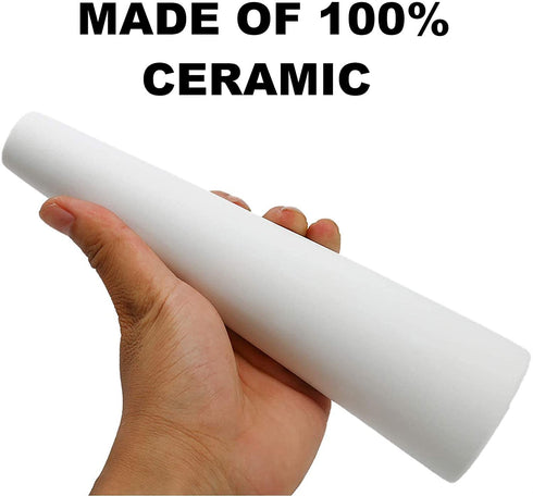 HOMOKUS White Ceramic Bud Vases Set of 3, Conic Small Bud Decorative Floral Vase Home Decor Centerpieces, Connected Tubes White Vase Set