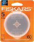 Fiskars 193730-1004 Straight Rotary Replacement Blades, 60mm, 5 Pack , Silver