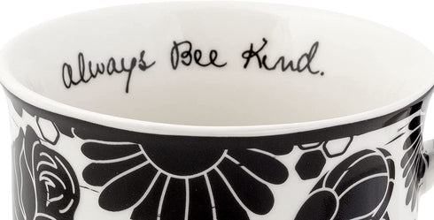 Karma Gifts Black and White BOHO Mug, 16 oz, BEE