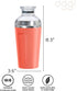 OGGI Groove Insulated Cocktail Shaker-17oz Double Wall Vacuum Insulated Stainless Steel Shaker, Tritan Lid has Built In Strainer, Ideal Cocktail Mixer, Martini Shaker, Margarita Shaker, Coral