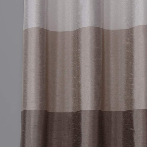 Exclusive Home Curtains Chateau Striped Faux Silk Grommet Top Curtain Panel Pair, 54x84, Taupe
