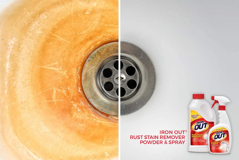 Iron OUT Spray Gel Rust Stain Remover, Remove and Prevent Rust Stains in Bathrooms, Kitchens, Appliances, Laundry, and Outdoors, 16 Ounce