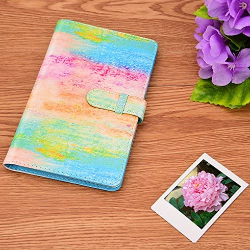 Sunmns Colorful Wallet PU Leather Photo Album Compatible with Fujifilm Instax Mini 11 9 8 90 8+ 26 7s Instant Camera Film, Polaroid Snap Zip Z2300 PIC-300 Film (Rainbow)