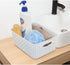 Saedy Plastic Pantry Storage Baskets Bin, 10.03" x 7.59" x 4.09", 6 Packs, White