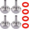 LitKiwi 4PCS Stainless Steel 304 Beer Keg Coupler Fitting,Beer Line Connector Kit,Hex Nut 5/8"G Thread x 1/4" Barb Fittings,Suit for 3/16" Beer Line Hose with Clamps