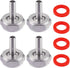 LitKiwi 4PCS Stainless Steel 304 Beer Keg Coupler Fitting,Beer Line Connector Kit,Hex Nut 5/8"G Thread x 1/4" Barb Fittings,Suit for 3/16" Beer Line Hose with Clamps