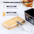 Hasense Porcelain Butter Dish with Bamboo Lid - Covered Butter Keeper with Butter Knife for Countertop, Airtight Butter Container with Cover for East West Coast Butter, Black