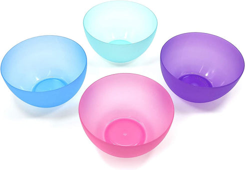 6-inch / 32-ounce Plastic Bowls for Cereal or Salad | set of 12 in Coastal Colors
