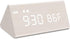 MOSITO Wooden Digital Alarm Clock with 0-100% Dimmer, Dual Alarm, Weekday /Weekend Mode, Snooze, Wood Made LED Clocks for Bedroom, Bedside, Desk, Kids (White)