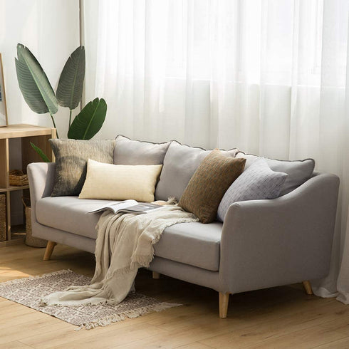MIULEE Pack of 2 Decorative Burlap Linen Throw Pillow Covers Modern Farmhouse Pillowcase Rustic Woven Textured Cushion Cover for Sofa Couch Bed 18x18 Inch Brown