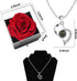 TURNMEON Preserved Red Real Rose with I Love You Necklace in 100 Languages,Enchanted Rose Flower Card Jewelry Storage Box Romantic Gift for Her Wife Girlfriend Women Valentines Day Anniversary Wedding