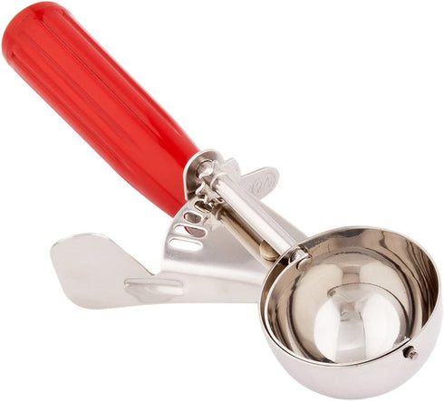 Met Lux 1.75 Ounce Portion Scoop, 1 Durable Cookie Scoop - #24, With Red Handle, Stainless Steel Disher, For Portion Control, Scoop Cookie Dough, Cupcake Batter, or Ice Cream - Restaurantware