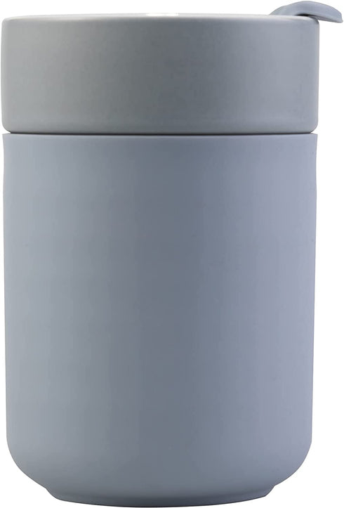 Ceramic Coffee Mug, Reusable Insulated Coffee Cups with Lids Cute Travel Mugs Protective Silicone Sleeve, 10 Ounces, To Go Mug for Coffee Tea Portable Office or Home Cups Dishwasher Safe (blue)