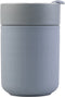 Ceramic Coffee Mug, Reusable Insulated Coffee Cups with Lids Cute Travel Mugs Protective Silicone Sleeve, 10 Ounces, To Go Mug for Coffee Tea Portable Office or Home Cups Dishwasher Safe (blue)