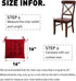 ELFJOY Set of 4 Solid Square 16 x 16 Tufted Chair Pads Indoor Seat Cushions Pillows with Ties (Burgundy)