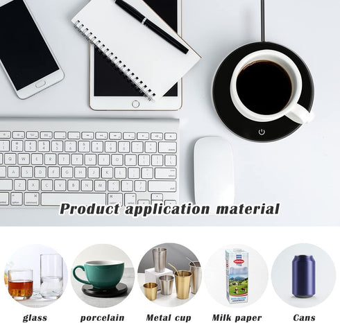 BLEAKTEIR Coffee Warmer for Desk, Electric Mug Warmer for Office Home Desk Use, Coffee Cup Warmer with Auto Shut Off Plate for Coffee, Milk, Tea, Water Heating Candle Warmer