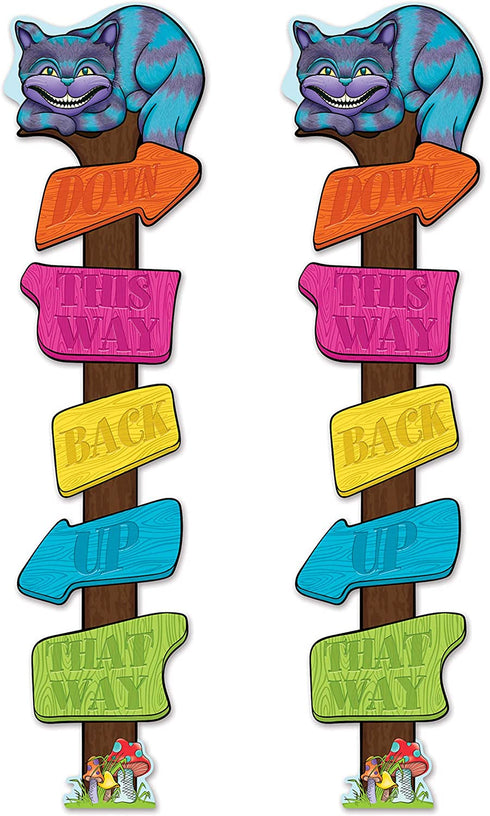 Beistle 59937 2 Piece Directional Post Cutouts, 66", Multicolor