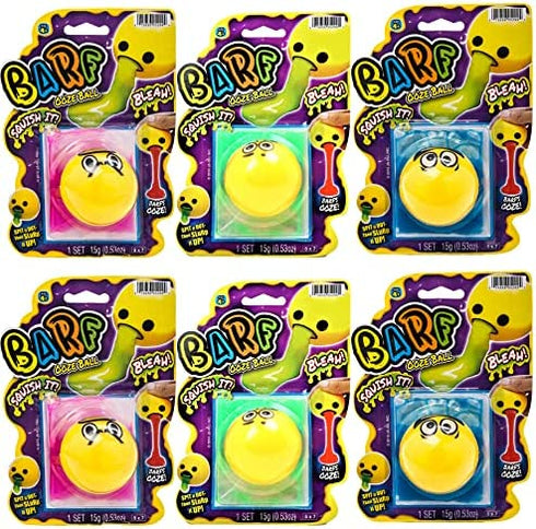 Barf-Squishy Stress Ooze Ball (6 Stress Ball Assorted) by JA-RU. Squishy Toys with Slime for Kids and Adults. Silly & Funny Squeeze Puking Vomit Toys. Party Favors Stress Relieve Toys. 5299-6p