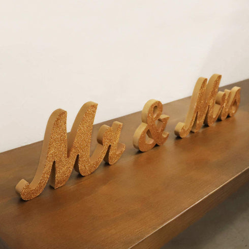 Mr & Mrs Sign for Wedding Table, Large Mr and Miss Wooden Letters, Party Decoration Head Table Wedding Wood Letter, Just Married Sign Anniversary Party Valentine's Day Decor,Rose Golden