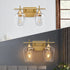 Vanity Lights Fixtures, Zicbol 2 Light Bathroom Light, Gold Bronze Bathroom Lighting Fixtures Over Mirror with Clear Glass Shade, Modern Vanity Lighting for Bath, Living Room, Bedroom