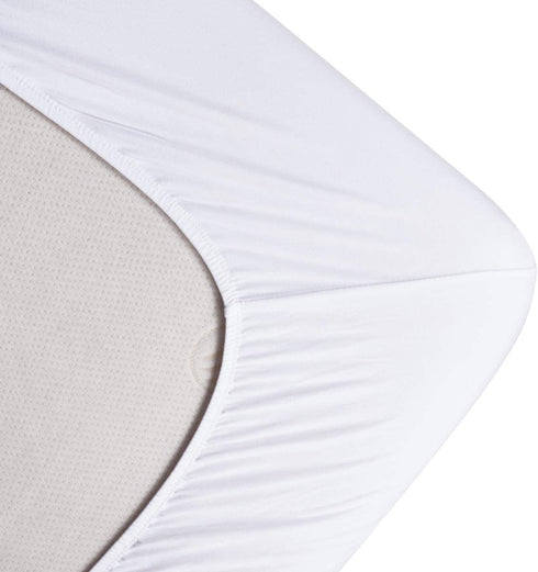 Fitted Sheet- COSMOPLUS Queen Fitted Sheet Only?No Flat Sheet or Pillow Shams?,4 Way Stretch Micro-Knit,Snug Fit,Wrinkle Free,for Standard Mattress and Air Bed Mattress from 8? Up to 14?,White