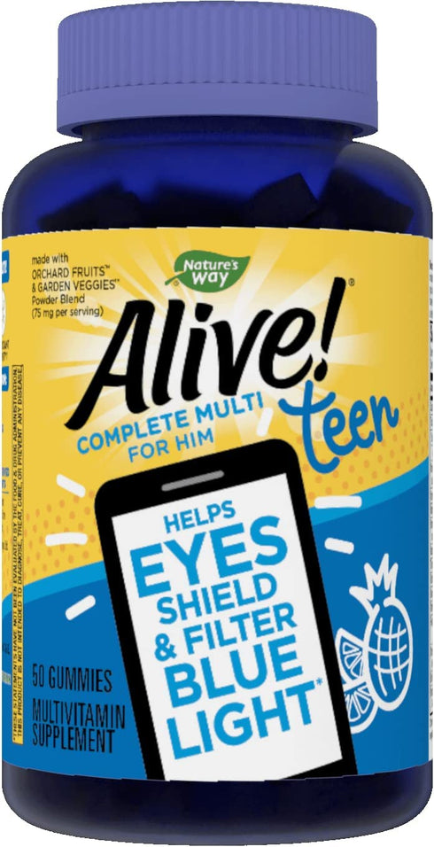 Nature’s Way Alive! Teen Gummy Multivitamin for Him, Fruit Punch Flavored