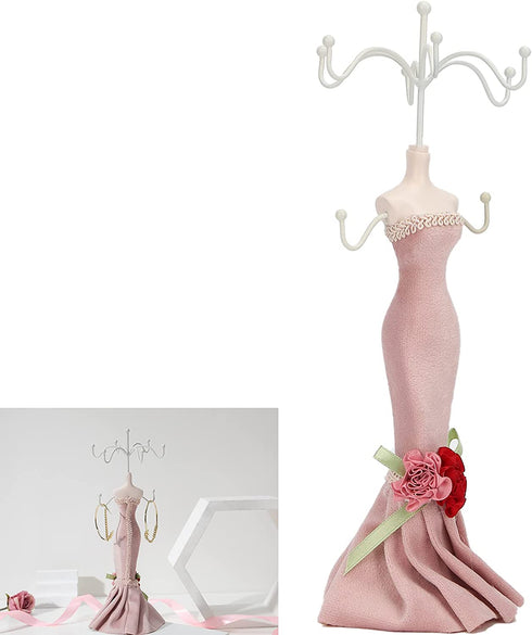 ZJchao Jewelry Display Stand, Dress Fashionable Human Model Bracket Metal Earrings Rack Jewelry Storage Stand Organizer Tower Holder Decor for Women