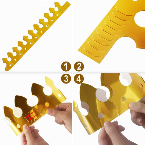 28 Pack Gold Paper Crown Gold Foil Party Crown Hat Cap for Birthday Celebration Baby Shower Photo Props ( 2 Styles )