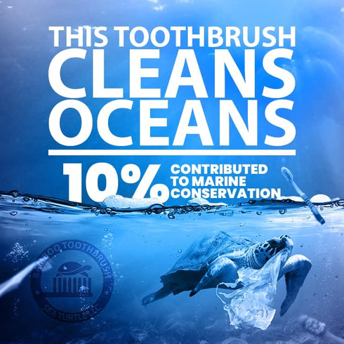 SeaTurtle Plant-Based Bristles Bamboo Toothbrush - Pack of 4 - Soft Natural Bristle for Sensitive Gums - Recyclable Biodegradable Zero Waste Eco-Friendly Sustainable Products